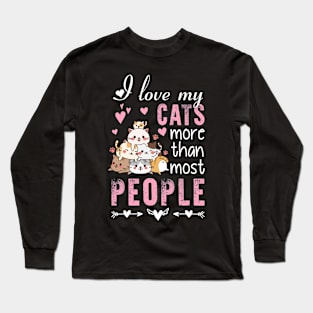 Just A Girl Who Loves Breed Overview Cat And Heart Long Sleeve T-Shirt